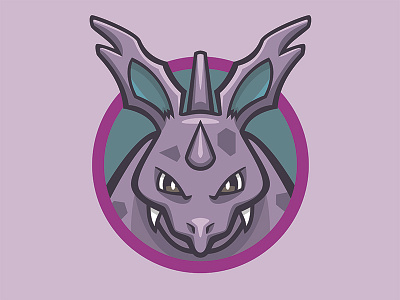 033 Nidorino badge collection icon illustration kanto mascot nidorino patch pokédex pokémon series