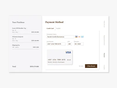 Daily UI 002 - Credit Card Checkout checkout credit card daily ui page ui user interface ux web design