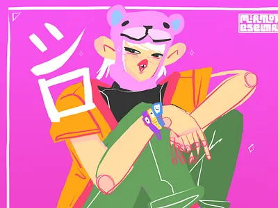 Shiro character illustration japan manga procreate white