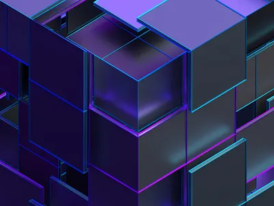 Abstract geometry 3d abstract background cool design futuristic geometric graphic neon light shape square wallpaper