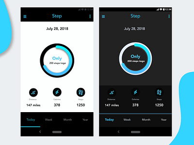 Analytics chart design app chart mobile sport step tracking ui design