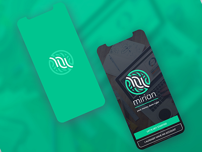 MIRIAN Brand Concept app brand finances green logo money