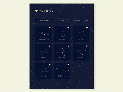 Daily UI #044 - Favorites app astronomy daily ui daily ui challenge design favorites interface list mobile ui ux