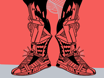 Cyberkicks abstract illustration kicks