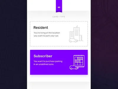Choose from 2 options card option parking resident rubik stepper subscribe