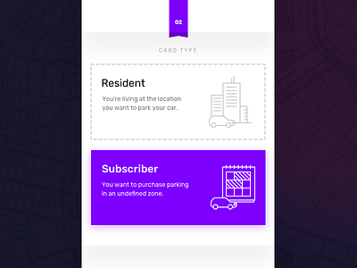 Choose from 2 options card option parking resident rubik stepper subscribe