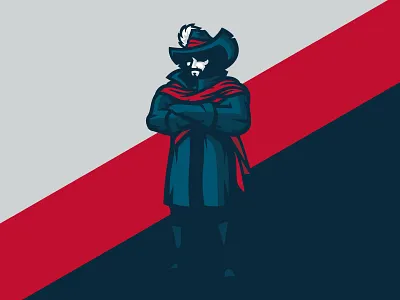 Cavalier Full Body Mascot cavalier character chivalry explorer knight mascot musketeer pirate sports swashbuckler swordsman