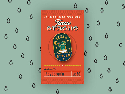 Texas Strong cactus design enamel pin fresh2design graphic design hurricane night sky pin design succulents texas water