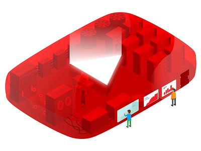 YouTube factory illustration isometric illustration web design you tube