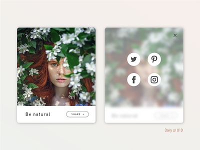 Daily UI #010 - Social Share 010 adobexd dailyui010 dailyuichallenge naturale socialshare userinterface