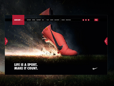 Website Navigation Concept Demo animation parallax principle prototype responsive retail soccer web