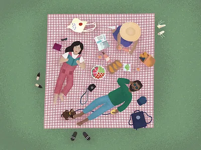 Summer Picnic fruit illustration pattern picnic summer texture wine