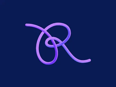 Radiant Noodle 3d gradient illustration lettering r vector