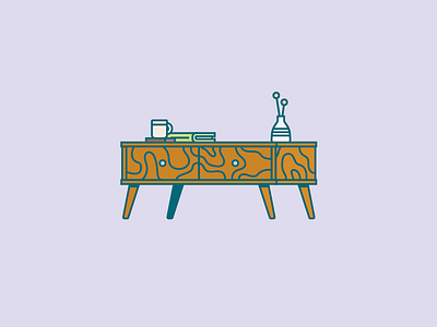 Coffee Table book coffee coffee table flat design furniture illustration mid century modern vector