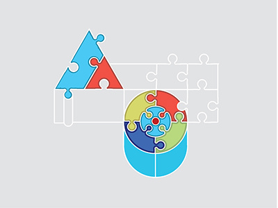Pieces build puzzle structure