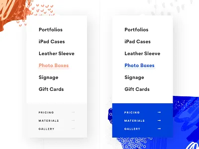 Dropdown Menu - Color Exploration dropdown menu nav navigation web