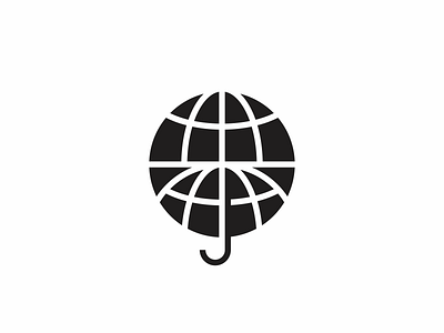 UMWO 2 globe icon logo minimal modern simple umbrella world