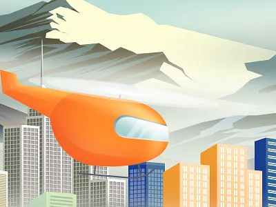 helicopter in city adobe design designingforclients digital illustration paper pencil website