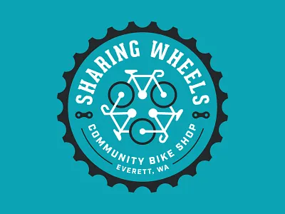 Sharing Wheels Logo bicycles community gears non profit pro bono wheels