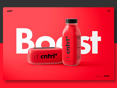 Cnrl+ | Boost bottle graphic design graphics healthy minimal minimalist minimalistic packaging packaging design product product design red