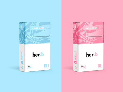 Her.b | Marijuana Pre Rolls for Women branding design graphic design minimal minimalism minimalistic package design packaging packaging design pastel white