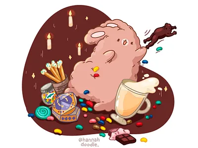 On the menu adobe illustrator beans chocolate frog hannahdoodle rabbit vector vector character