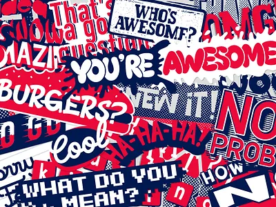 Small Talk Kit Stickers flat illustration lettering messenger phrases sticker stickerpack vector