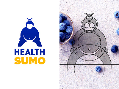 Health Sumo - Logo Design branding clean design food grid health logo minimal sumo