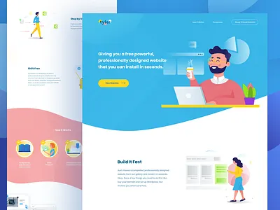 Tyler Landing Page clean color colorful design illustration landing tutorial ui ux web website youtube