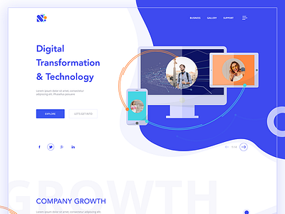 Digital Transformation landing page concept design digital it soultion landing page technology transformation webpage