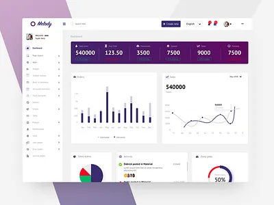 Bootstrap Admin Dashboard - UI design account calendar chart dashboard graphs management plans profile sales settings task user