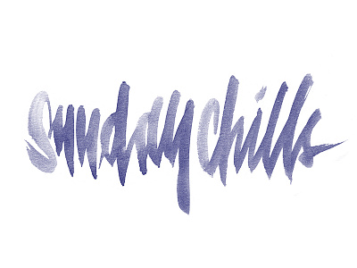 Sunday chills brush calligraphy chills letters sunday