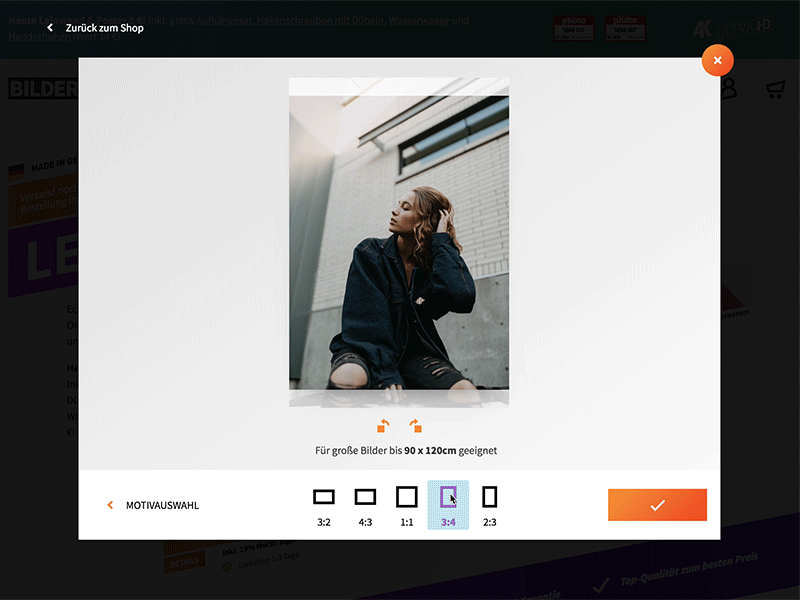Photo Print Configurator – Adjust Image bilder.de configurator design edit editor flat live photo project ui ux web