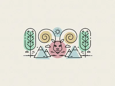 Outdoor deer mountains outdoor trees