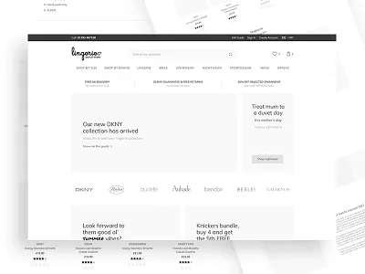 LOS Wireframe beauty ecommerce lingerie magento modern online store ui ux web design website wireframe