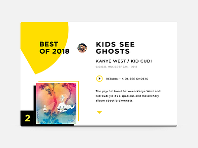 Daily UI #063 - Best of 2018 2018 best challenge daily design kanye list music of ui ux web