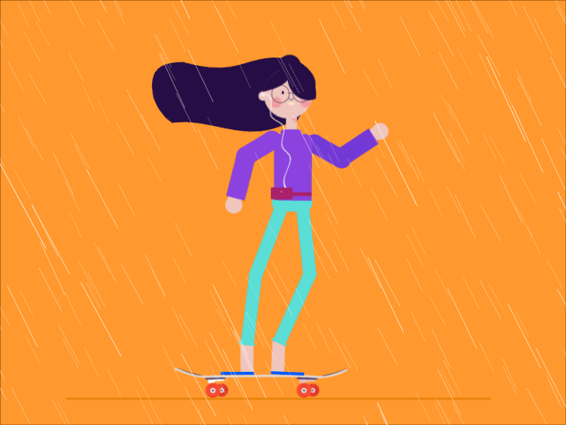 Skateboarding animation design character design