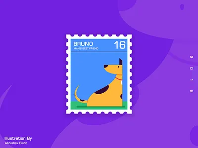 Bruno..Man's Best Friend art dog flat illustrations vector