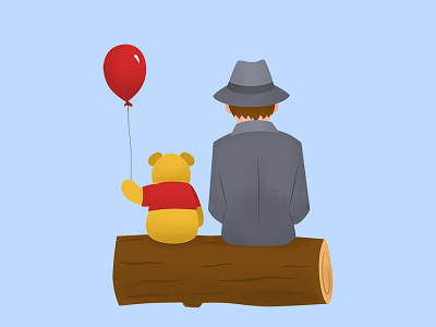 Christopher Robin iOS Stickers 2d christopher robin disney illustration ios sticker texture vector winnie the pooh