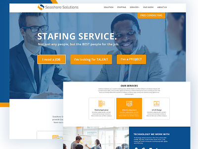 Seashore Solution Landing consulting corporate landing staffing uiux website