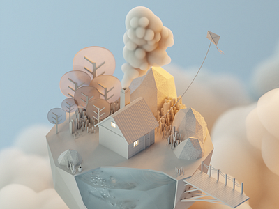 Oniric House in the Sky happy house oniric sky