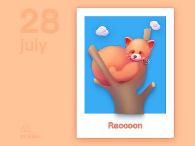 A lovely raccoon animal card raccoon ui