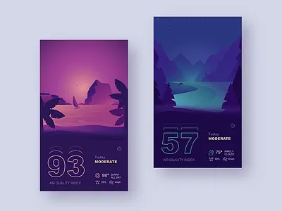 scenery 2 air app desert forest landscape ui ux weather