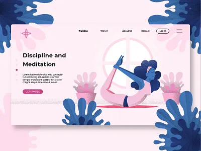 Yoga & Meditation - Banner & Landing Page banner discipline illustration landing page meditation page process sport trainer webapp website yoga