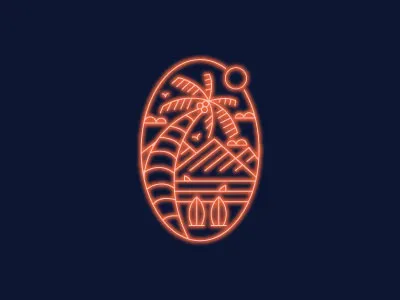 Beach Illustration beach illustration minimal neon summer