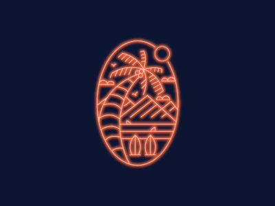 Beach Illustration beach illustration minimal neon summer