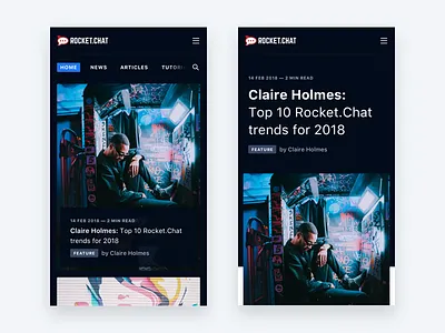 Rocket.Chat Blog Mobile article blog dark interface ios mobile sf significa