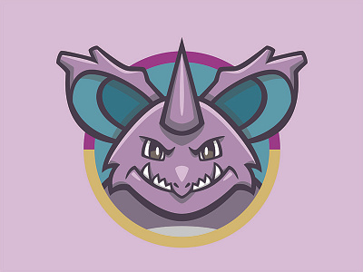 034 Nidoking badge collection icon illustration kanto mascot nidoking patch pokédex pokémon series