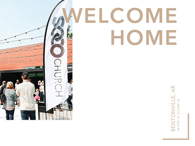 Welcome Home arkansas church design graphic mailer nwa print type typography