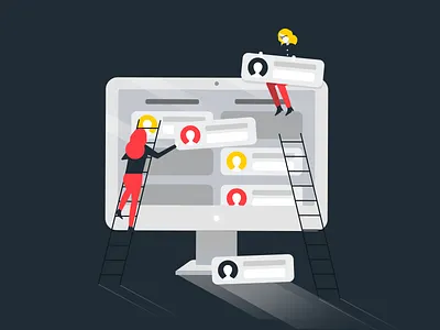 Red Sofa - Spot Illustration app computer desktop illustration imac scene spot illustration tech ui ux vector web